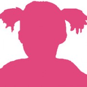Pink silhouette of a young girl